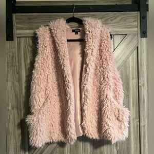 a.n.a Pink Faux Fur Vest